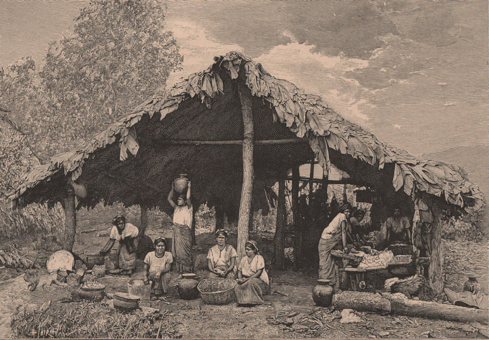 Indian workwomen of the hot lands on the Pacific Slope. Guatemala 1885 print